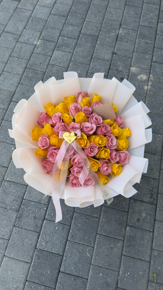 Sunny Pink Rose Bouquet